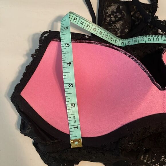 Victoria’s Secret PINK Wildflower Lace High Neck Bralette S - Black - Picture 14 of 15